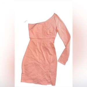 Blue Blush One Shoulder Dress - Purple and Cream